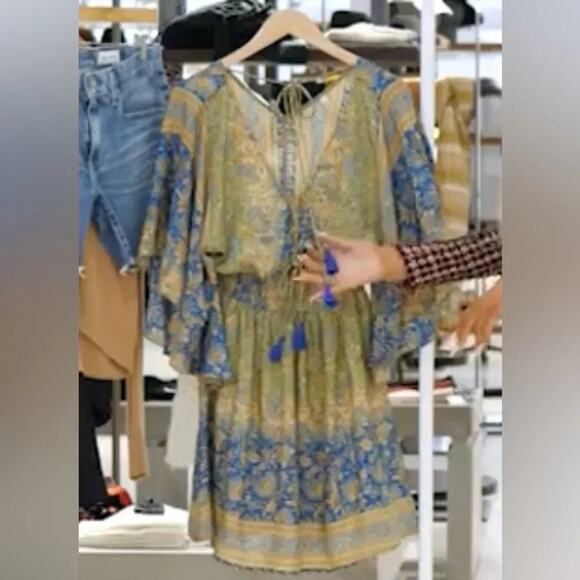 Raga Jai Paisley Print Bell Sleeve Dress Size XS New with Tag MSRP $170 - Picture 9 of 12